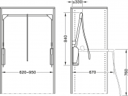 Гардеробный лифт-пантограф INNOMINATO 620-950 мм 8 кг серый Hafele